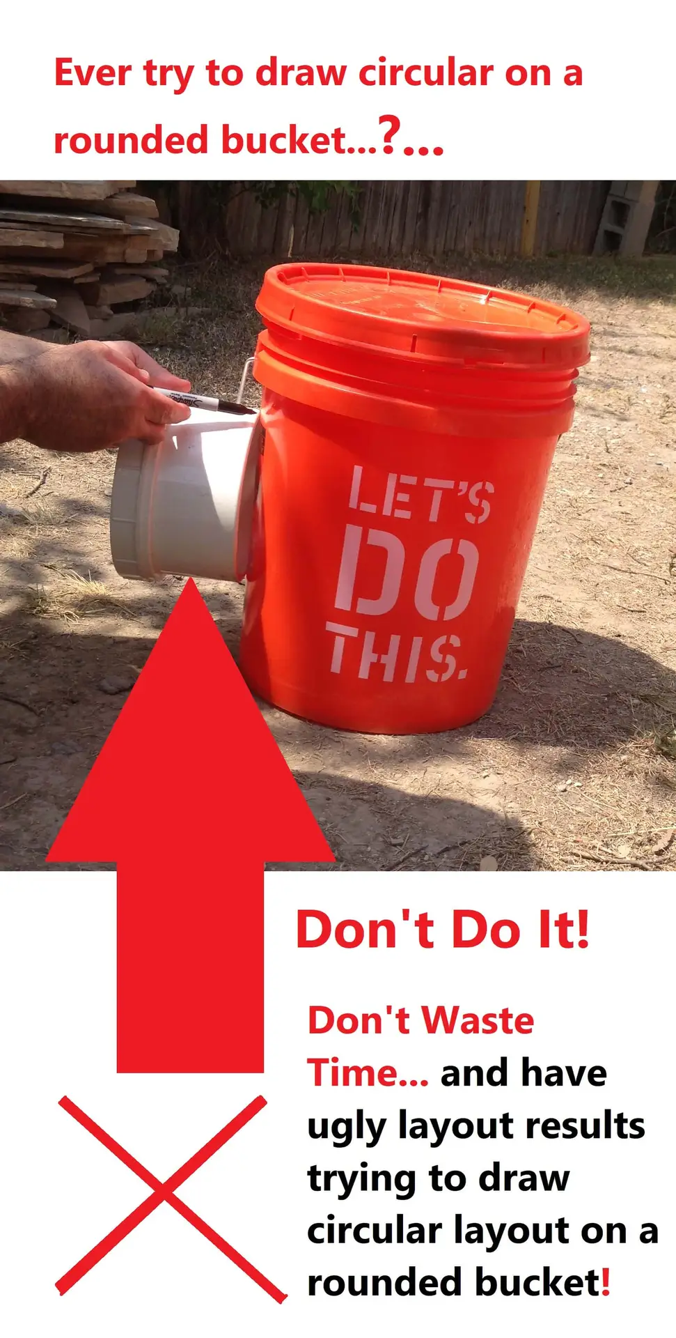 Drawing circular on a round surface technique.