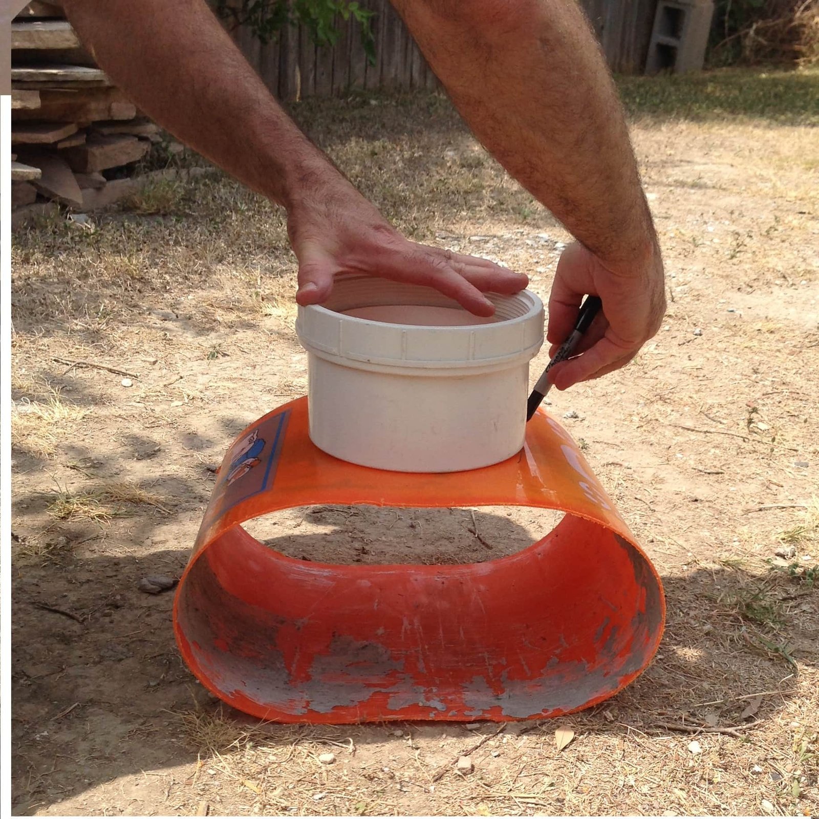 pressing down to draw circular layout.