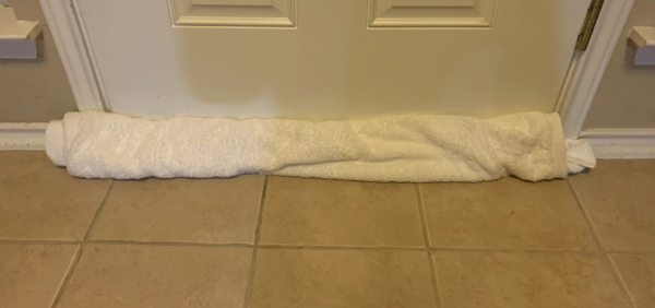 towel under door for extra security